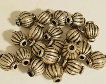 Beads Silver Tibetan Oval Fluted Vintage Tibetan Silver Bead Jewelry