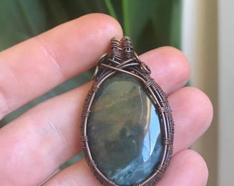 Bloodstone pendant || copper