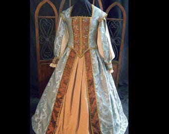 MADE to ORDER Ladies Renaissance Elizabethan Court Gown Dress Costume, Your Size