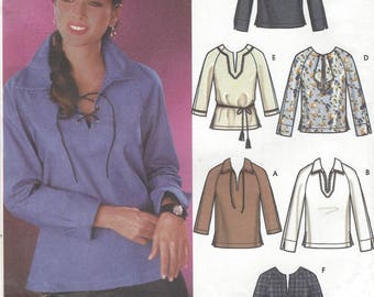 Womens Tops Pullover Tops or Tunics with Neckline and Sleeve Variations Simplicity Sewing Pattern 5911 Size 14 16 18 20 Bust 36 38 40 42 FF