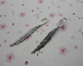 10pcs Antique silver Metal leaf Bookmarks--115x15mm--CP411