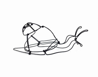 Snail Wire Sculpture, Folk Wire Art, Garden Wire Sculpture, 607635257