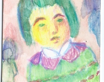 Original ACEO Watercolor Painting: Alone