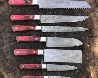 Handforged Damascus Steel Chef/Kitchen Knife Set