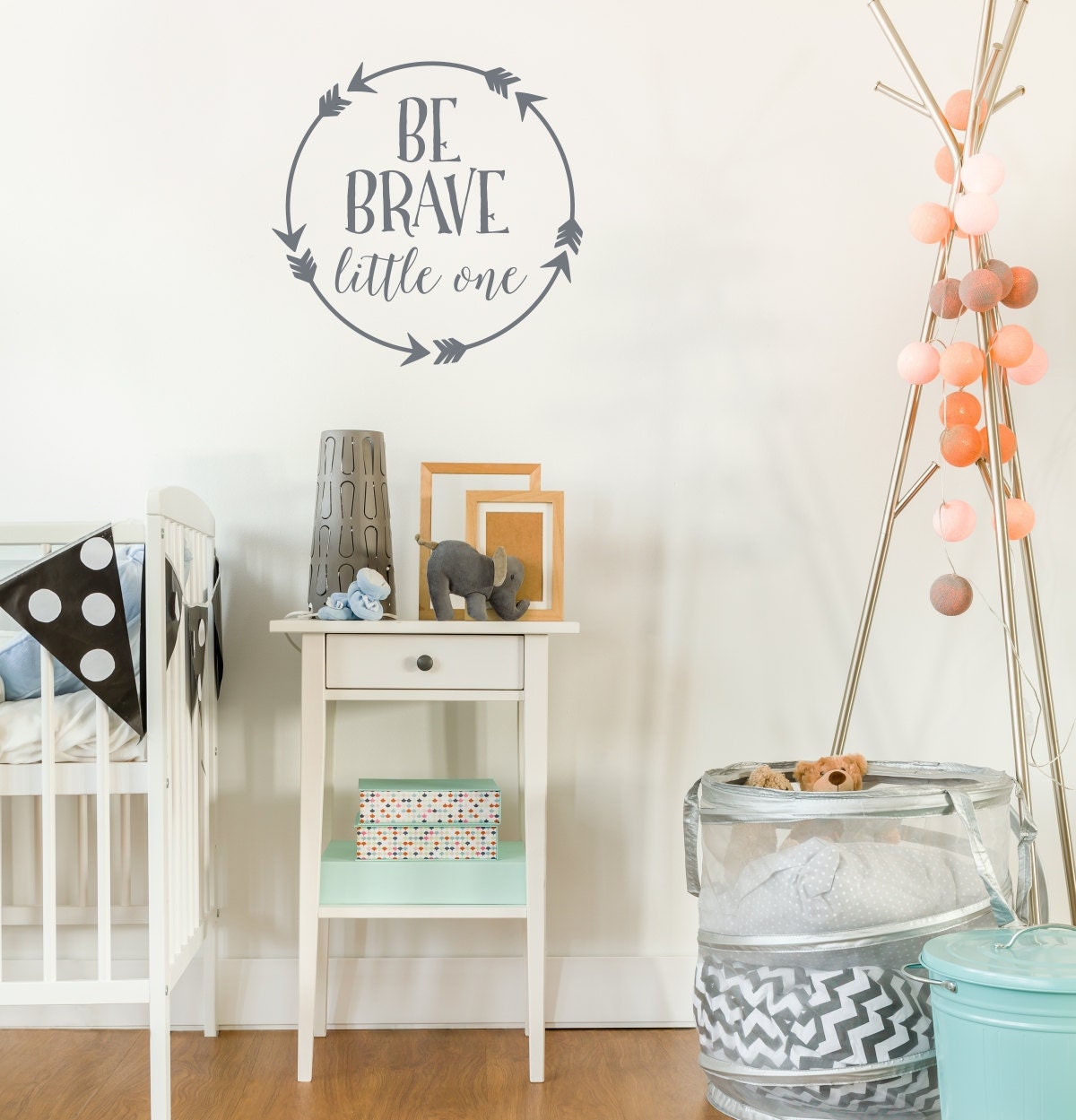 Be Brave Little One Wall Decal Baby Boy Nursery Wall Decal Arrow