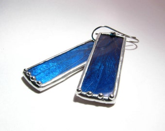 Real Butterfly Jewelry - Blue Morpho Butterfly Wing Earrings