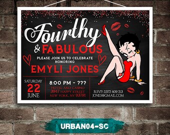  Betty  Boop  Birthday  Invitations  Adult  Birthday  Invitations 