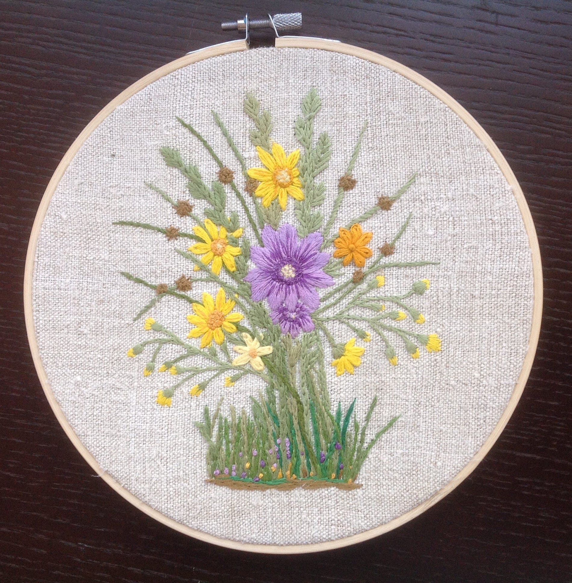 Thread Art Flowering Hand Embroidered Wall Decor Bloom 8