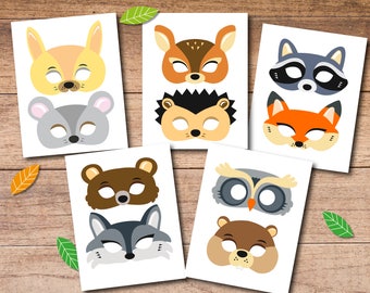 Woodland Forest Animals Printable Masks woodland animal mask