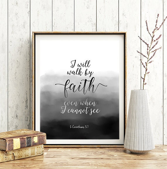 2 Corinthians 5:7 Christian wall art scripture print Nursery