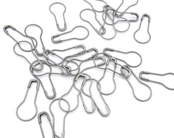Gunmetal Bulb Safety Pin Locking Stitch Markers