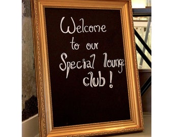 Large Gold Framed Chalk Board Blackboard. Blackboard. Sign board. Notice board. Menu board. - WBC-G-105