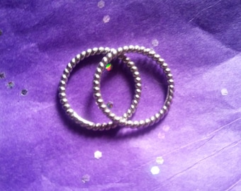 Set of 2 sterling rope bands