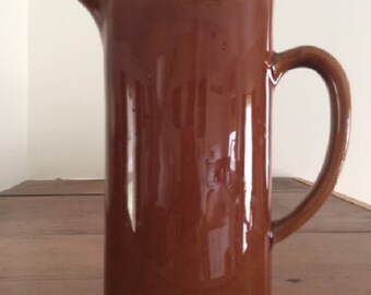 Glazed Stoneware Pitcher