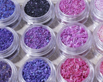 Frit Mini Sample Set - Pinks and Purples - Glass Frit CoE 92-96 (suitable for use on glass COE 90 to CoE 104)