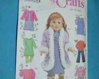 Simplicity 4786 18 Inch Doll Clothes Sewing Pattern - UNCUT
