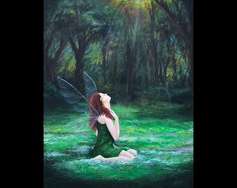 Fairy Art // Fairy in a Field of Flowers Digital Print // Six Dollar Digitals // Tony Rector Art // Printable to 14"x17" // Instant Download