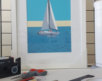 Framed print of 'Sailing' by Maxine Walter