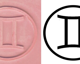 Astrological Gemini Design Stamp for Ceramic Clay - Scrapbooking - Celestial Symbol Gemini Stamp Tool - Zodiac Astrology Design Stamp Tool