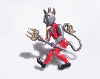 Handsome vintage little devil with rhinestones