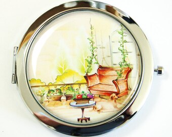 Compact mirror, Provence, gift for her, mirror for purse, mirror, Landscape, Europe, pretty compact mirror, gift for her (2529)