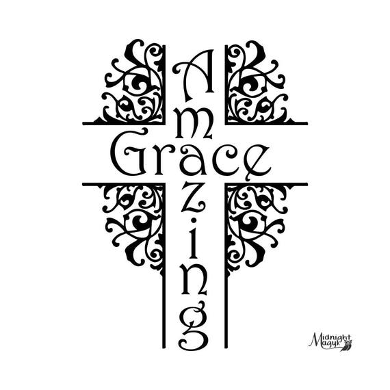 Amazing Grace Decorative Cross SVG