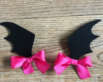 Vampirina hair clips, vampirina inspired, vampire hair clips, batwing hair clips, batgirl hair clips