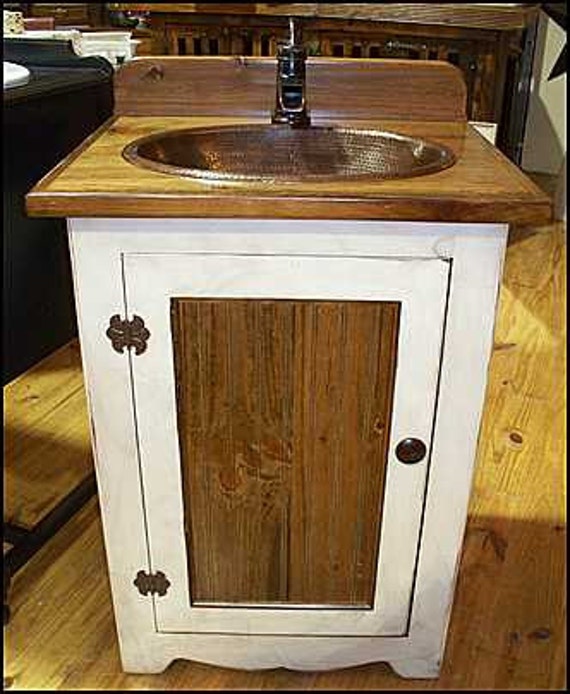 Bathroom Vanity - 25" - Rustic Farmhouse Bathroom Vanity - FH1296-25 - Bathroom Vanity with sink - Bathroom Vanities - Rustic Vanity - Pump