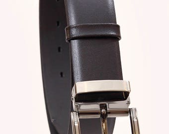 Handmade black spanish leather belt- made in Greece