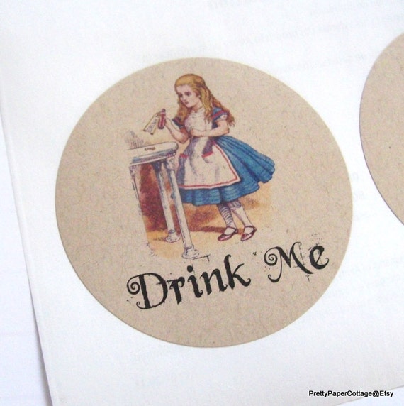 Drink Me étiquettes Alice au pays des merveilles Drink Me