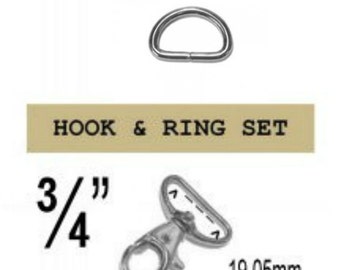20 SETS - 3/4" - WRISTLET Hardware, Purse Strap Clip, 3/4 Inch D ring and 3/4 Inch Swivel Trigger Snap Lobster Claw Hook, 19.05mm, .75