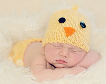 Baby Chick Hat • Chick Newborn Hat • Chicken Newborn Hat • Newborn Photo Prop • Spring Baby Hat • Chicken Baby Hat • Baby Shower Gift