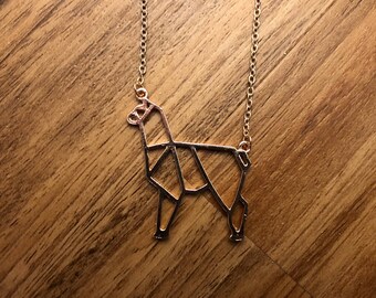 Geometric Llama Necklace Rose Gold! Modern Llama Alpaca jewellery. Perfect Mother's day gift or cute accessory.