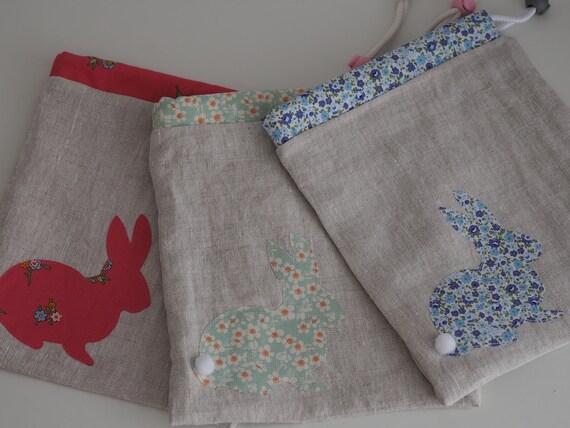 Bunny Appliqué Sock Project Bags
