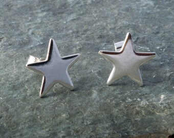 Sterling Silver Star Earrings Ear Studs handmade