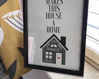 Personalised "House a Home" Frame
