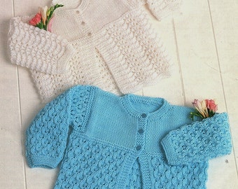 Baby Matinee Coats, Knitting Pattern. PDF Instant Download.