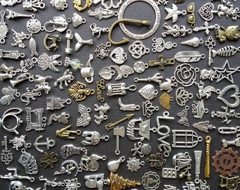 50 100 or 200 bulk charm Lot NO DOUBLES bulk charms mixed bulk charms and pendants charm assortment DIY charm DiY jewelry collegedreaminkid