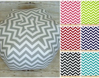 Floor Pouf Ottoman, Chevron Fabric Foot stool, Cushion