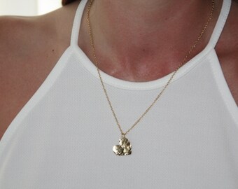 Heart Necklace, Gold Heart Jewelry, Hammered Heart Necklace, Romantic Gold Necklace, Romantic Gift, Gift For Her, Lover Gift Ideas, Minimal