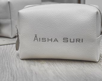 leather make up bag makeup bag personalized make up bag leather cosmetic bag bridesmaid gift gift for her leather toiletry bag birthday gift