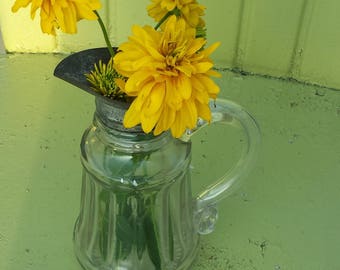 Vintage Glass Syrup Pitcher