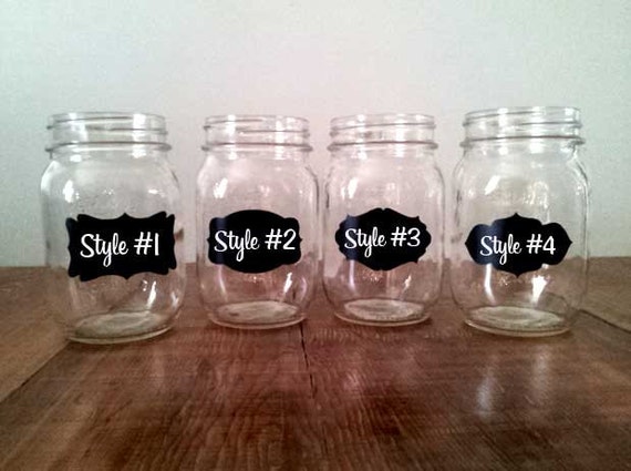 Items similar to Fancy Chalkboard Vinyl Labels QTY- 12, 18, 24, 48, 96 - Mason Jar, Organization ...