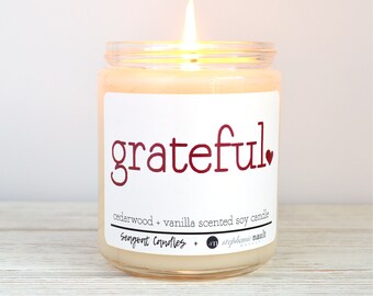 Grateful candle | Etsy