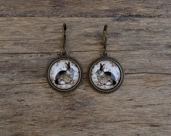 Bunny earrings, Rabbit earrings, Easter earrings, Bunny jewelry, Hare earrings, Woodland earrings, Spring earrings, Animal earrings WJ 002