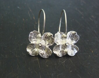 Wild Persimmon Crown Hoops -- Botanical Jewelry -- Nature Cast