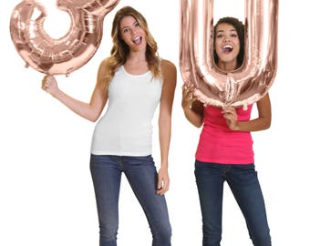 Giant Rose Gold 30th Birthday Balloon - 16th 21st 40th 50th Birthday balloons, 30th Birthday Decorations, 30th Party Decor, 34" Mylar Number