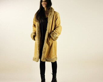 Faux Suede Shearling Penny Lane Coat