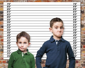 Police Mugshot Backdrop - 36x48 inch - or - A0 Size Backdrop, Cops & Robbers, Spy, Secret Agent Party | INSTANT Download DIY Printable PDF