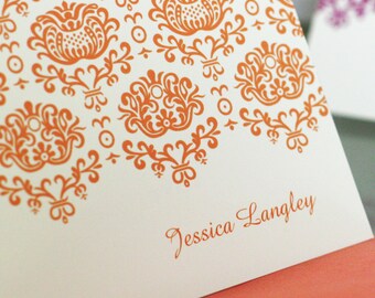 Modern DAMASK Personalized Stationery - set of 15